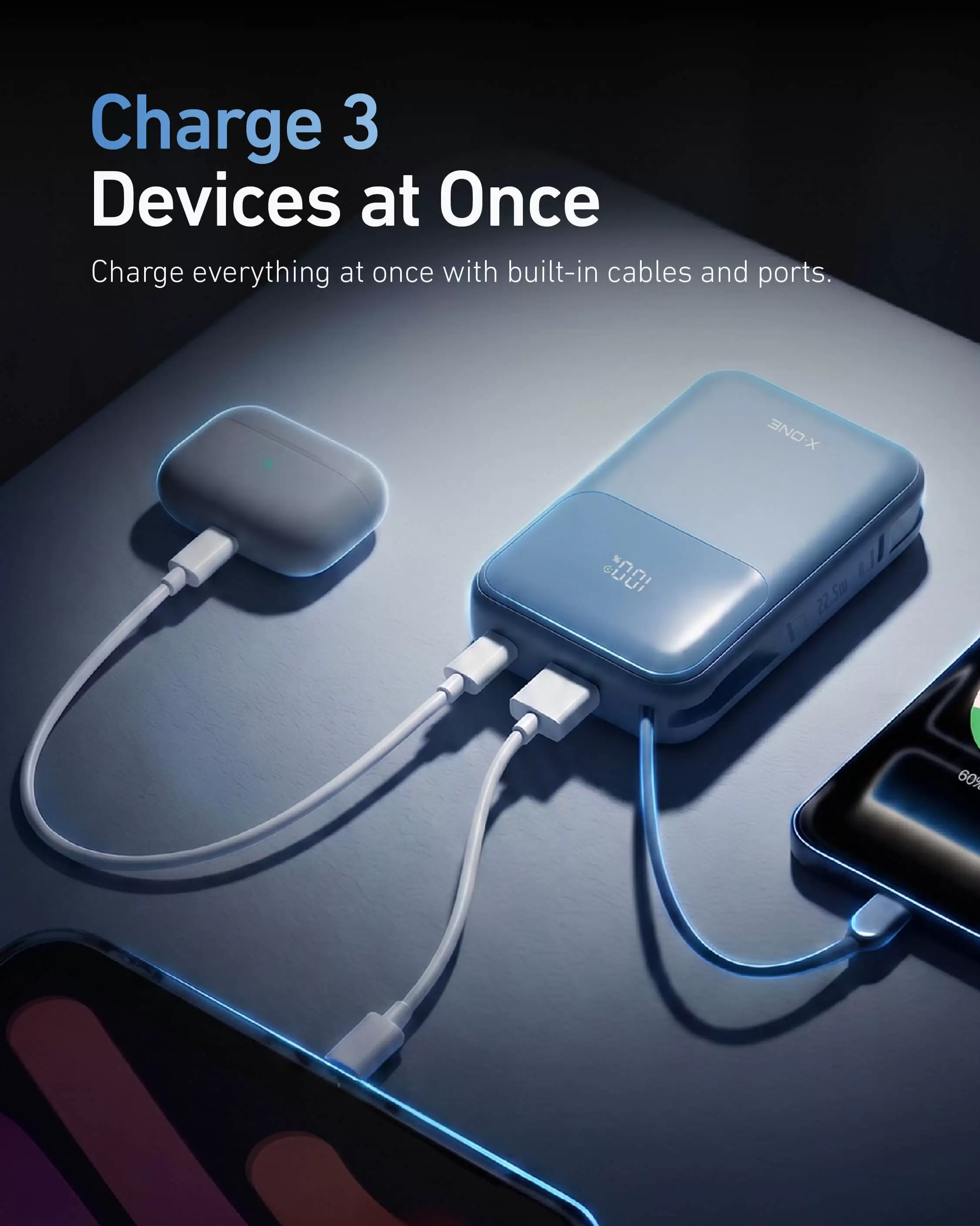 Banco de pot&ecirc;ncia Atom Duo 22,5W 10000mAh