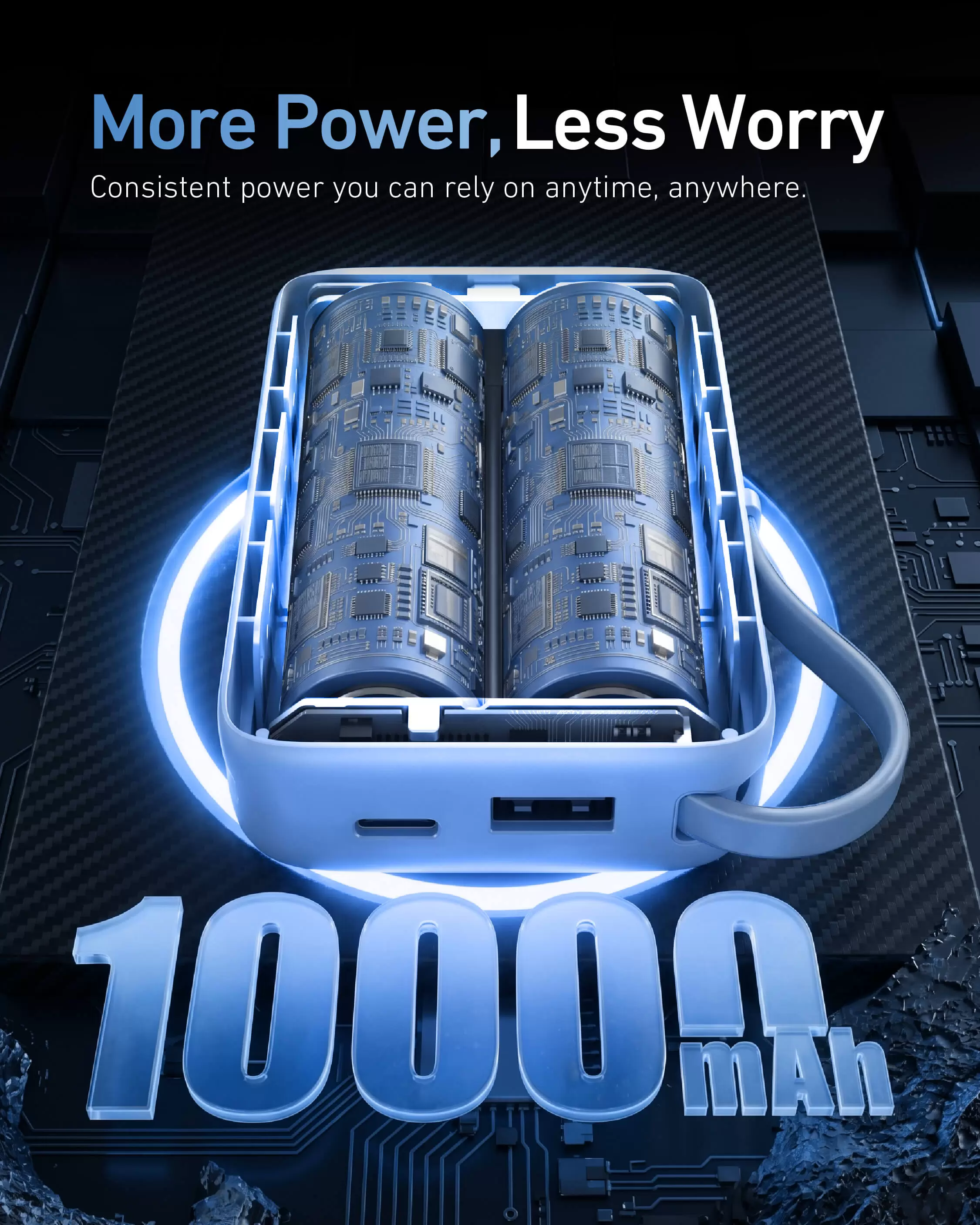 Banco de pot&ecirc;ncia Atom Duo 22,5W 10000mAh