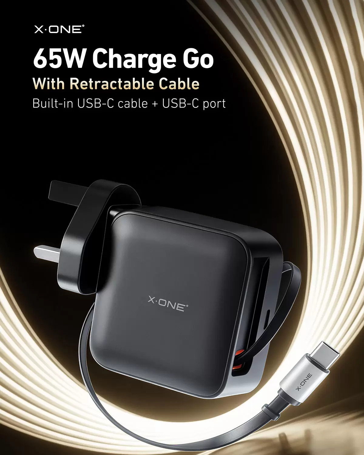 Carga de 65 W retr&aacute;til