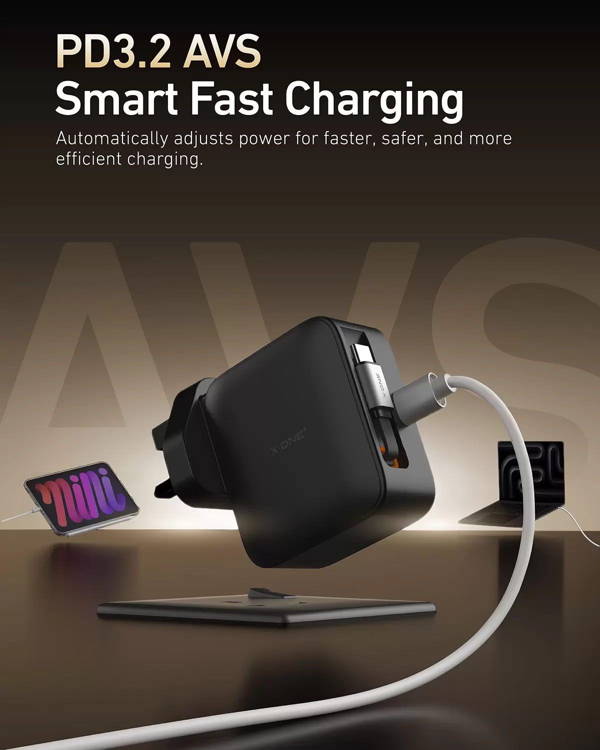 Carga de 65 W retr&aacute;til